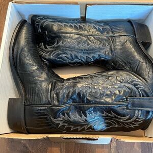 Tony Lama Black Lizzard Skin Cowboy Boots